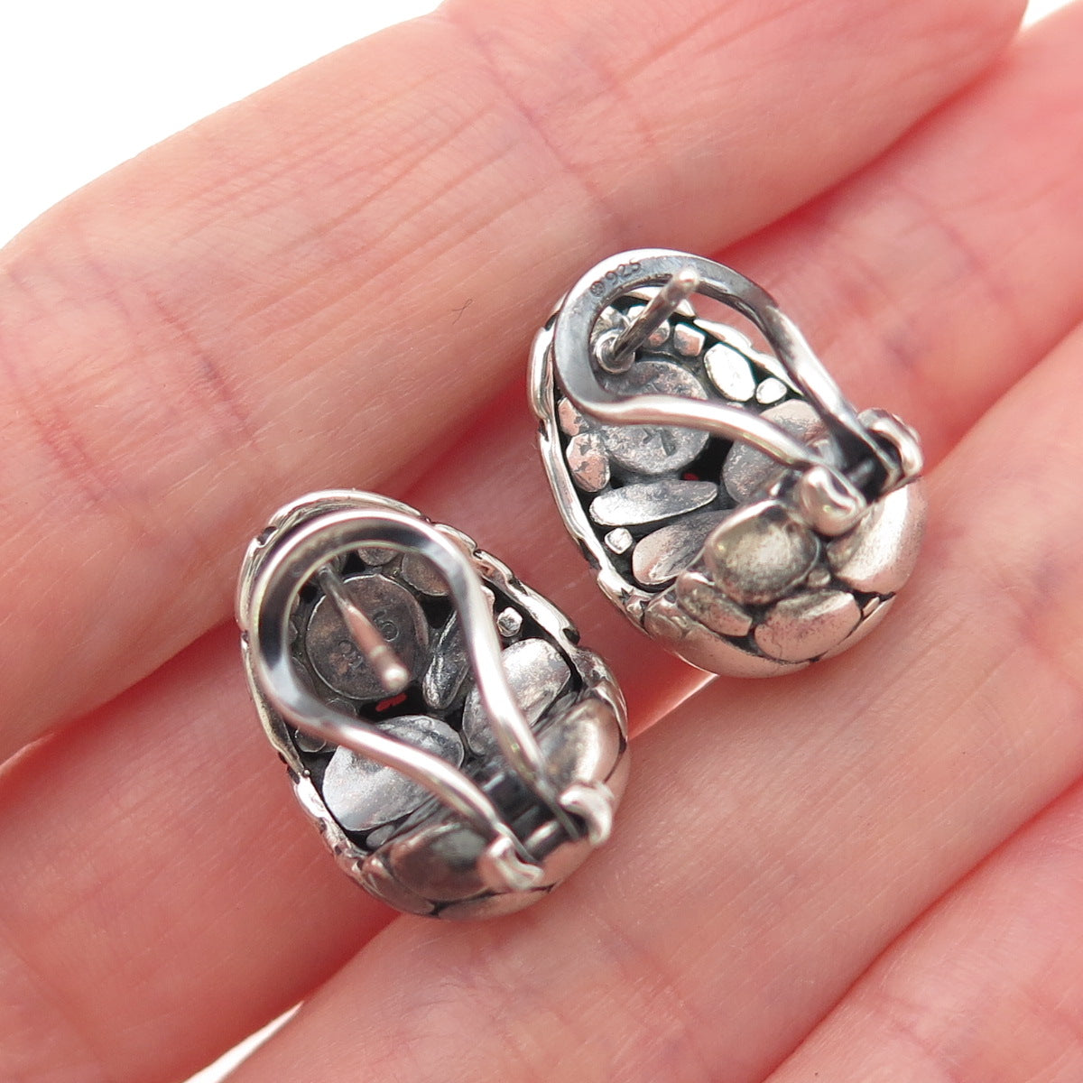 JOHN HARDY 925 Sterling Silver Kali Buddha Belly Omega Back Earrings