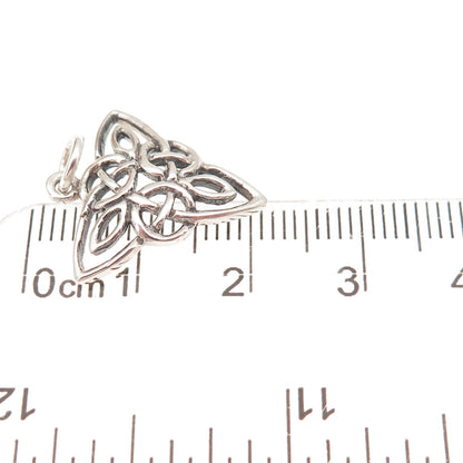 925 Sterling Silver Vintage Celtic Trinity Knot Oxidized Charm Pendant