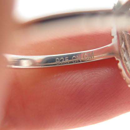 925 Sterling Silver Cushion-Cut C Z Engagement Ring Size 5