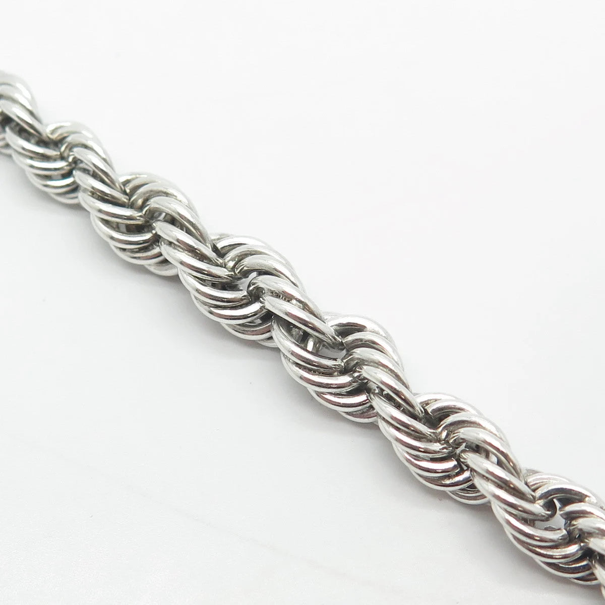 925 Sterling Silver Twisted Rope Link Bracelet 7"