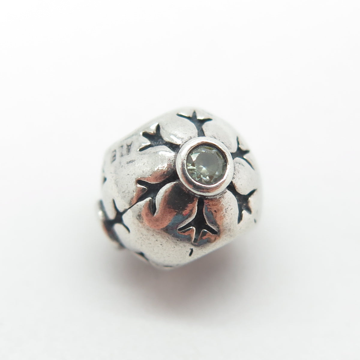 PANDORA 925 Sterling Silver Glass Snowflake Bead Charm