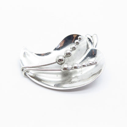 925 Sterling Silver Vintage Carl Art Grape Leaf Pin Brooch