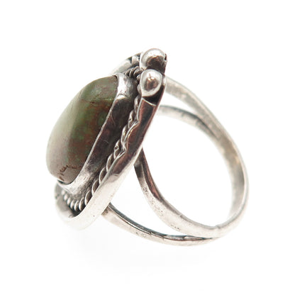 Old Pawn 925 Sterling Silver Vintage Southwestern Royston Turquoise Ring Size 8