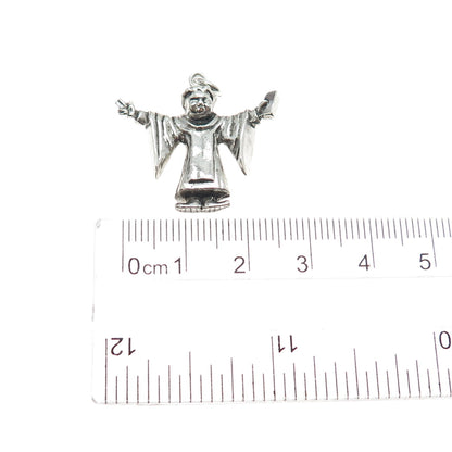 800 Silver Antique Germany Munich Monk Oxidized Charm Pendant