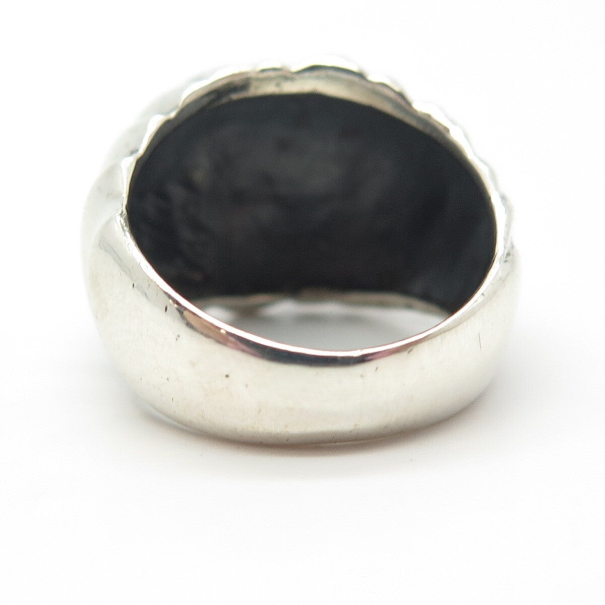 925 Sterling Silver Vintage Mexico Ribbed Ring Size 7.25