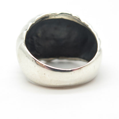 925 Sterling Silver Vintage Mexico Ribbed Ring Size 7.25