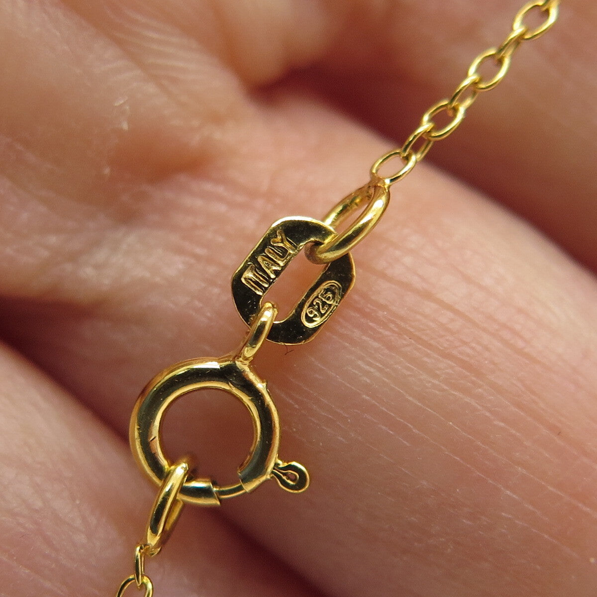 925 Sterling Silver Gold Plated Real Diamond Accent Bow Cable Chain Necklace 18"