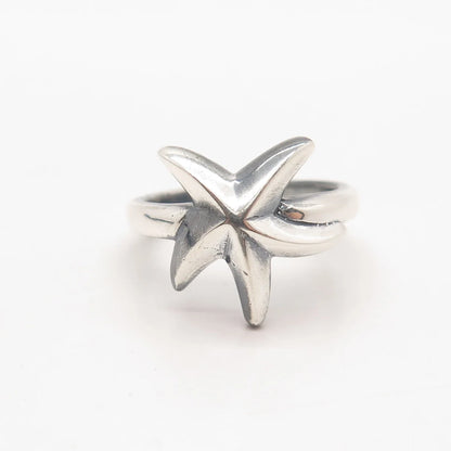 925 Sterling Silver Vintage Starfish Ring Size 6.75