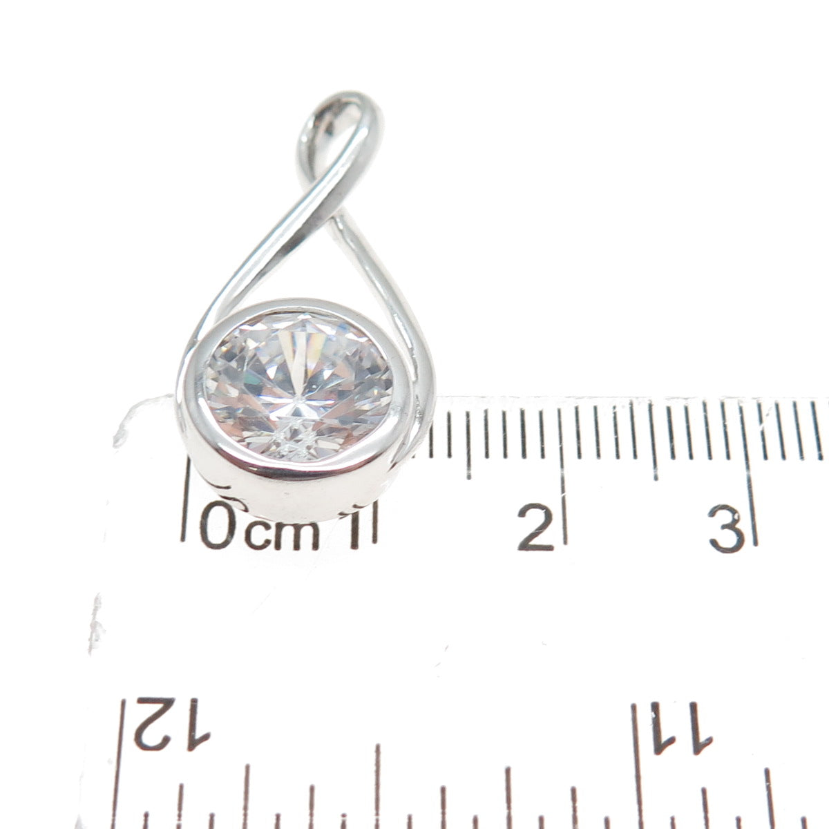 ATI ANNIKA WITT 925 Sterling Silver Round-Cut C Z Infinity Charm Pendant