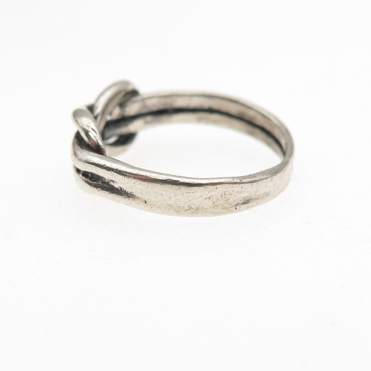 925 Sterling Silver Vintage Mariner Love Knot Oxidized Ring Size 5.25