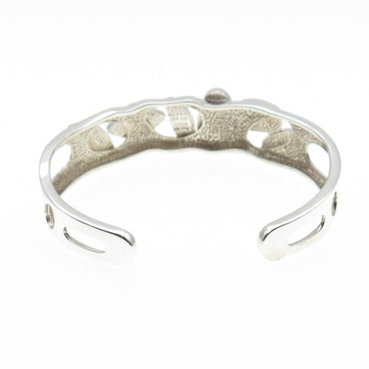 Whitney Kelly 925 Sterling Silver Vintage Real Opal Adjustable Cuff Bracelet 7"