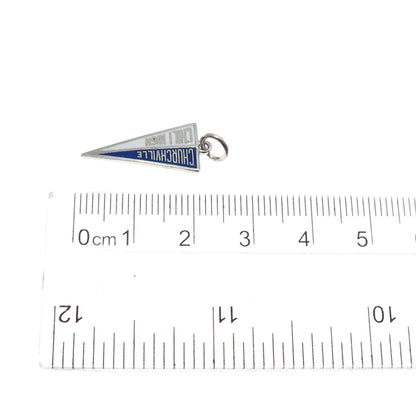 ART'S ELEGANCE Sterling Vintage Enamel Churchville Chili School Charm Pendant