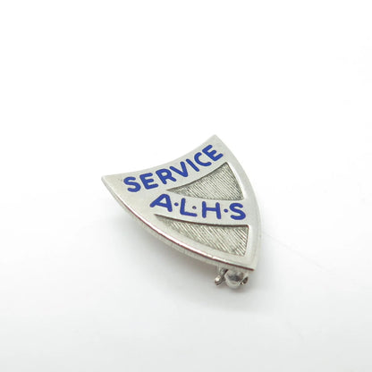 925 Sterling Silver Antique Enamel Abraham Lincoln High School Shield Pin Brooch