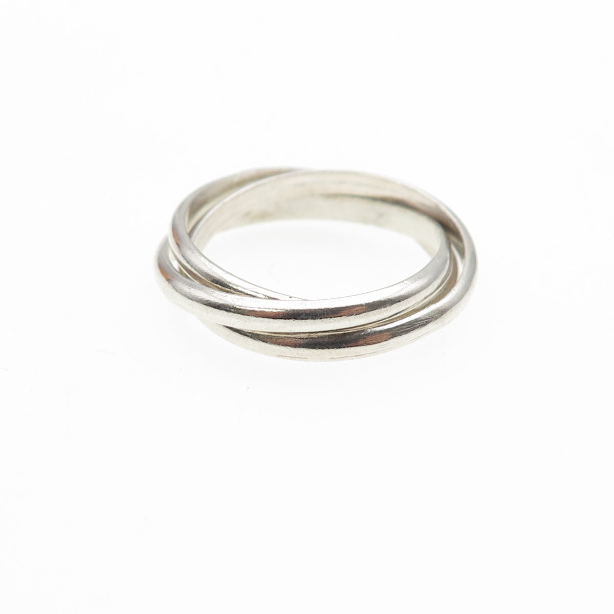 925 Sterling Silver Vintage Interlocked Trinity Band Ring Size 6.5