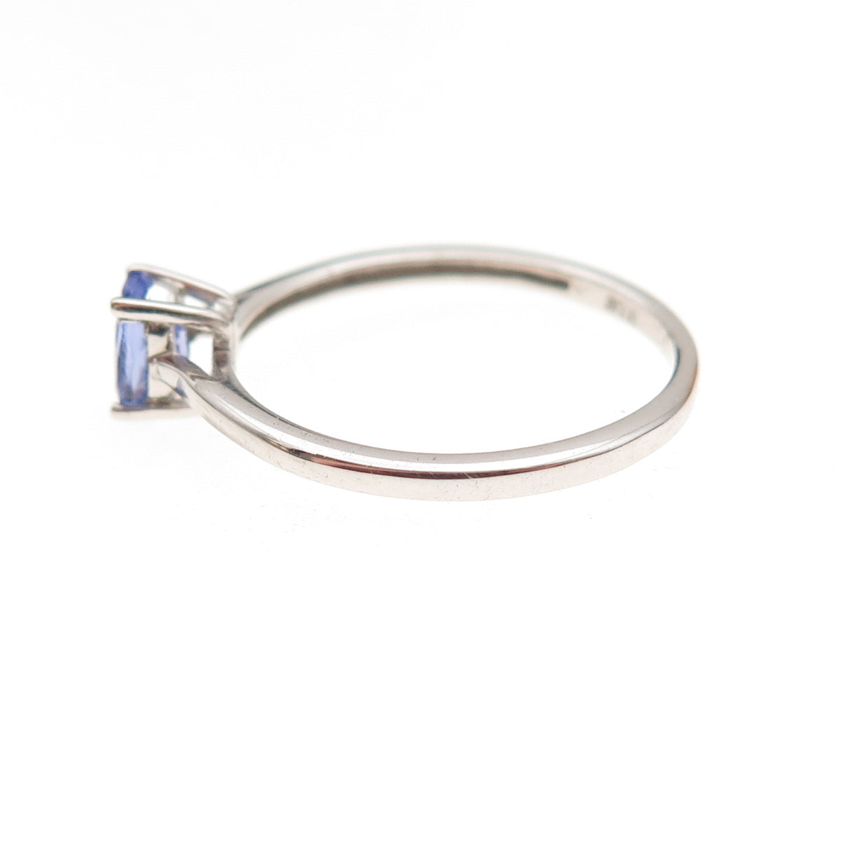 Chuck Clemency 925 Sterling Silver Real Oval-Cut Tanzanite Ring Size 7.25