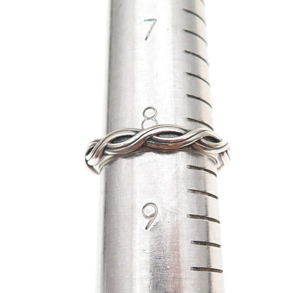 Pandora 925 Sterling Silver Twisted Band Ring Size 8.25