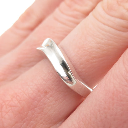 925 Sterling Silver Vintage Mexico Modernist Wavy Ring Size 7