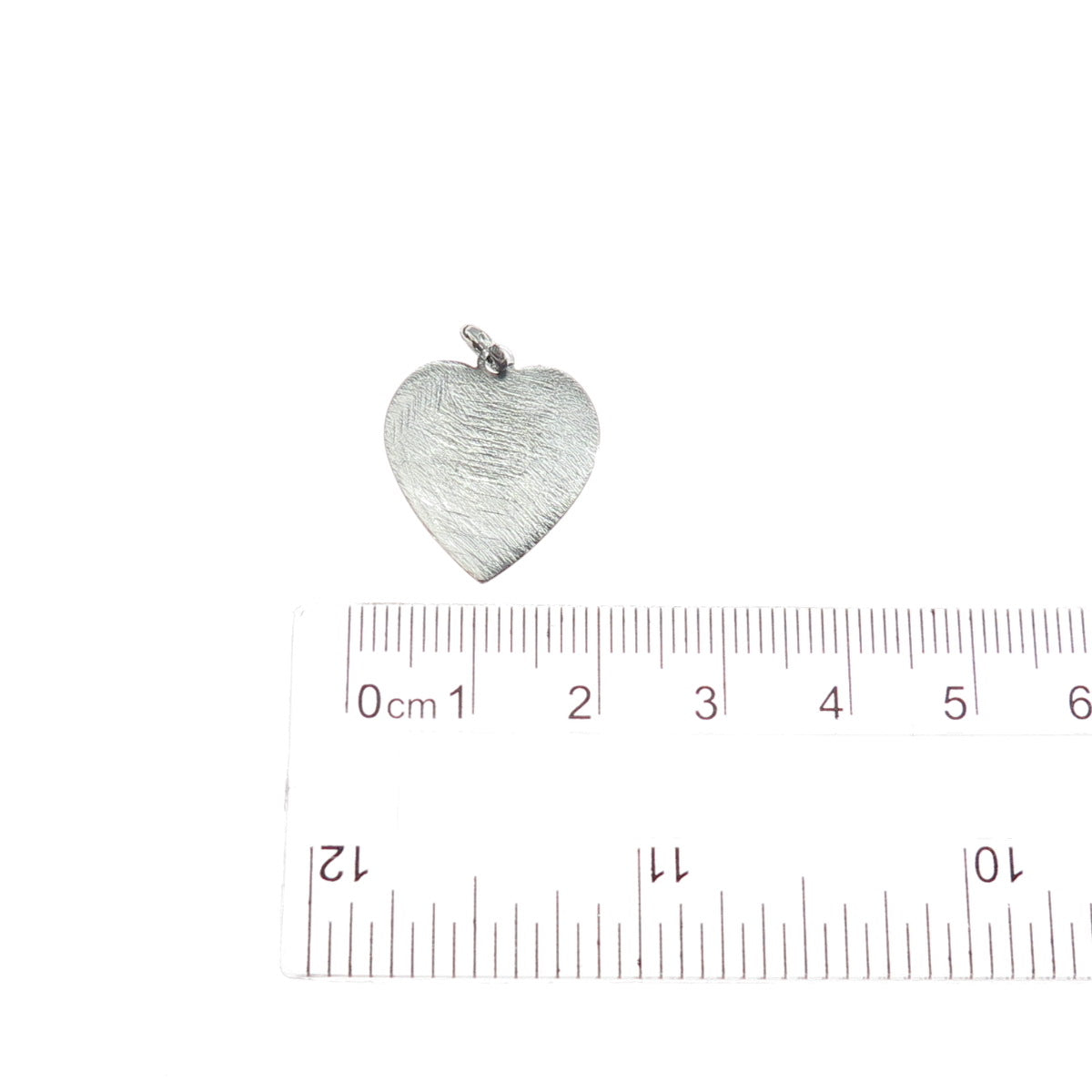 LESTAGE 925 Sterling Silver Vintage Brushed & Smooth Heart Charm Pendant