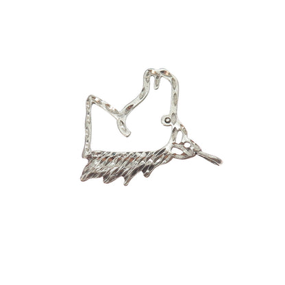 925 Sterling Silver Vintage Diamond-Cut Horse Oxidized Charm Pendant