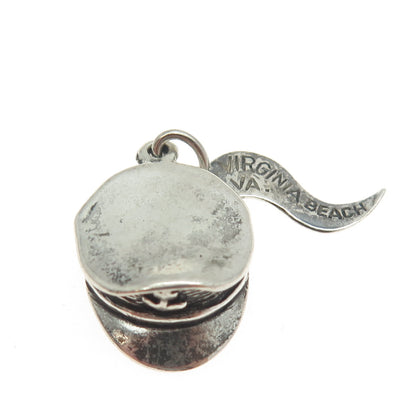 PACIFIC JEWELRY 925 Sterling Silver Vintage Captain's Cap 3D Charm Pendant