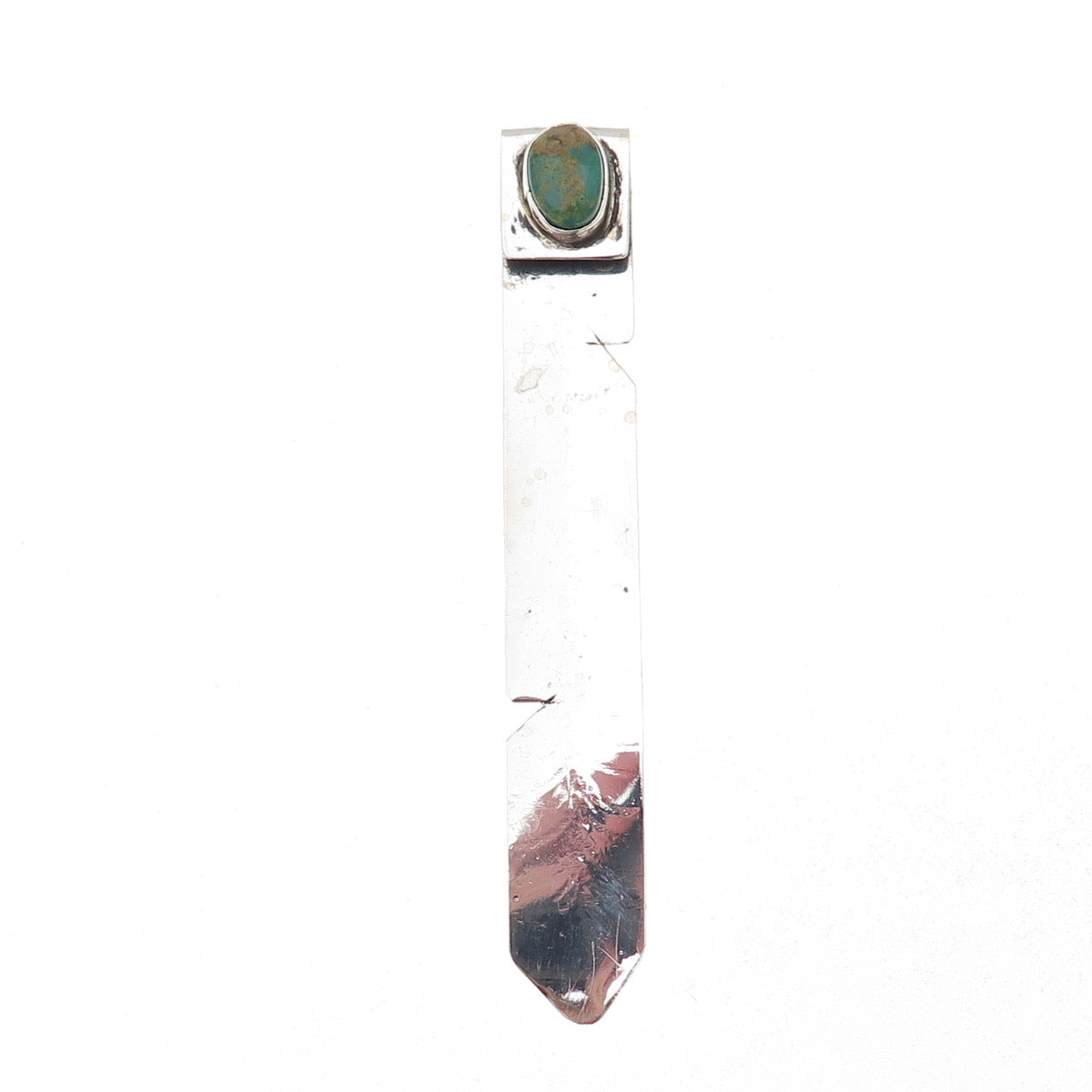 Old Pawn Sterling Silver Vintage Southwestern Turquoise Feather Tribal Bookmark
