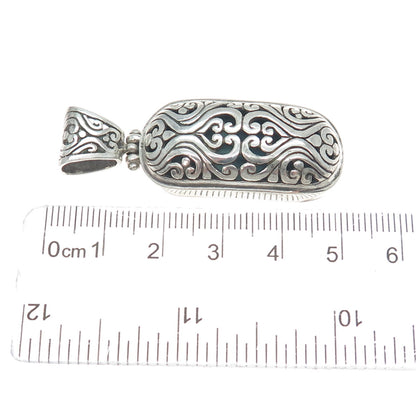 925 Sterling Silver Vintage Ornate Heart Oxidized Pendant