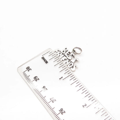 925 Sterling Silver Vintage "Best Friends" Charm Pendant