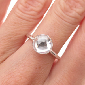 Pandora Sterling Silver Clear Crystal April Birthstone Droplet Ring Size 6.25