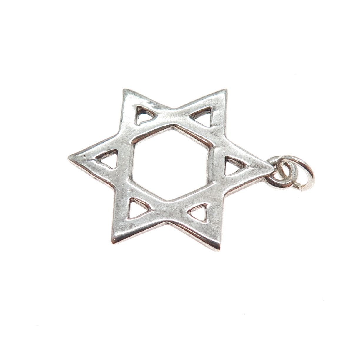 925 Sterling Silver Vintage Star of David Charm Pendant