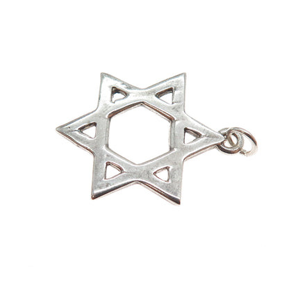 925 Sterling Silver Vintage Star of David Charm Pendant