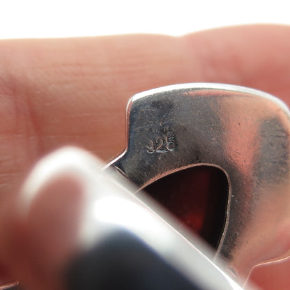 925 Sterling Silver Vintage Real Agate Modernist Ring Size 8.75