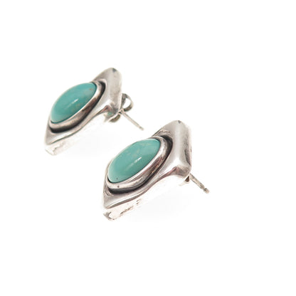 Robert Lee Morris 925 Sterling Silver Vintage Real Turquoise Modernist Earrings