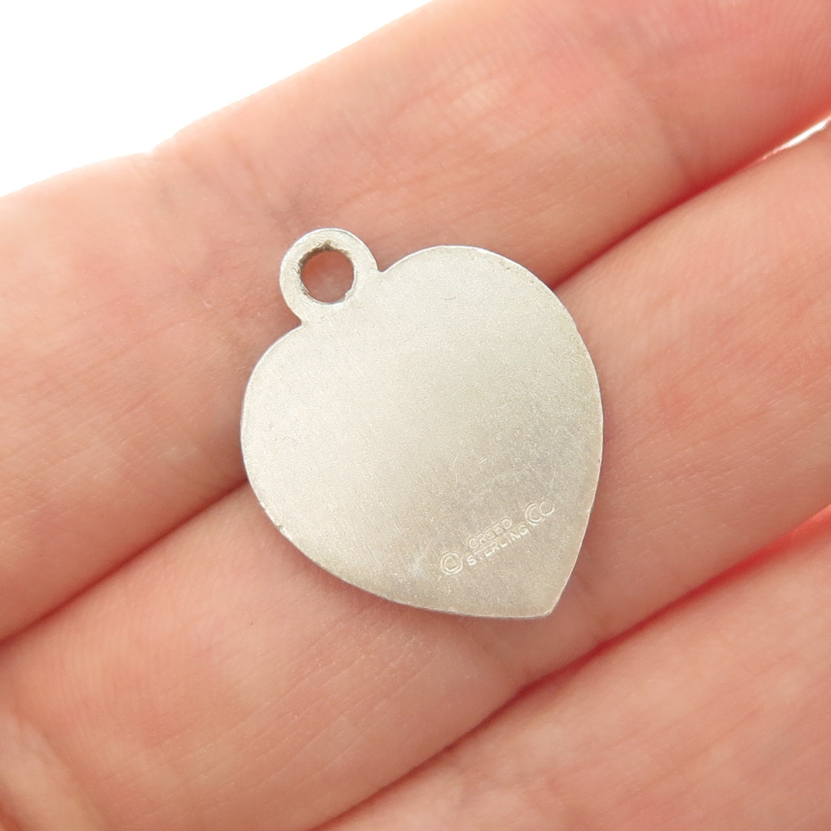 CREED 925 Sterling Silver Vintage Engraved Bridesmaid Heart Charm Pendant