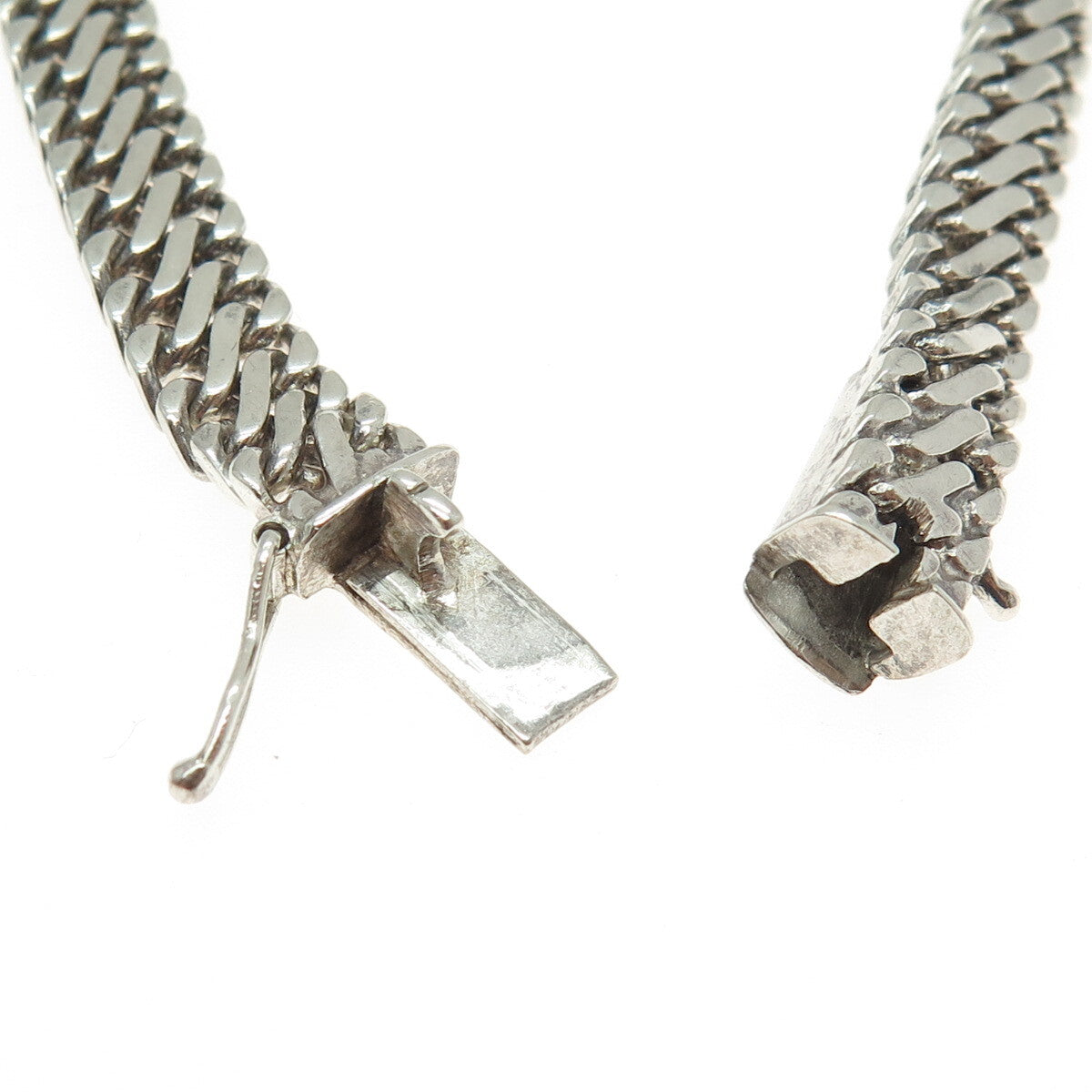835 Silver Vintage Braided Link Bracelet 7.25"