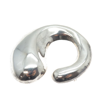 925 Sterling Silver Vintage Mexico Modernist Crescent Pin Brooch / Pendant