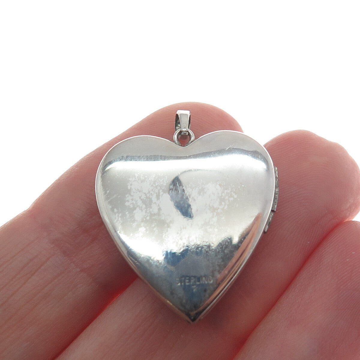 TRU-KAY 925 Sterling Silver Vintage "I Love You" Heart Locket Charm Pendant