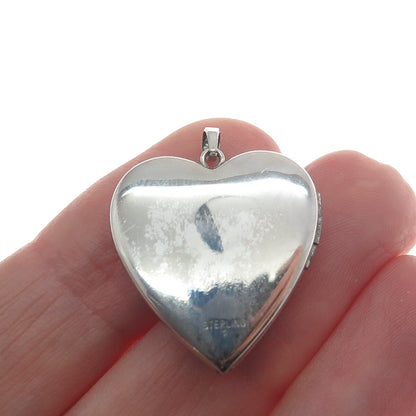 TRU-KAY 925 Sterling Silver Vintage "I Love You" Heart Locket Charm Pendant