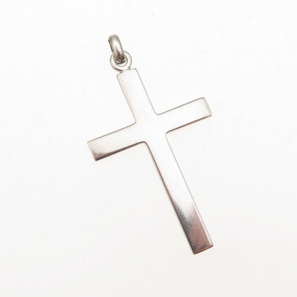 Marathon 925 Sterling Silver Vintage Prayer Cross Oxidized Charm Pendant