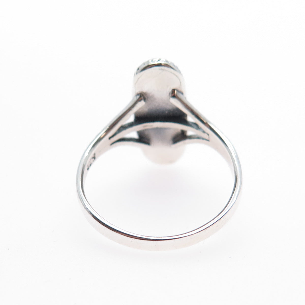 925 Sterling Silver Vintage Southwestern Turquoise Black Onyx MOP Ring Size 6.75