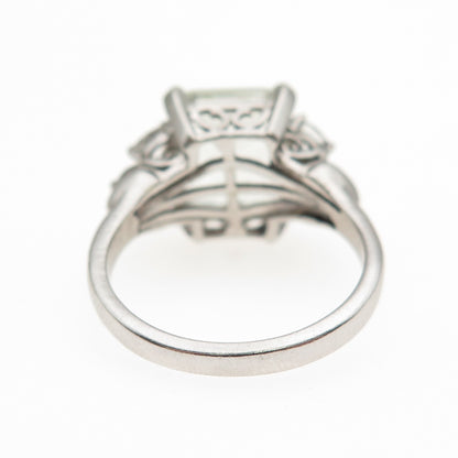 Chuck Clemency 925 Sterling Vintage Real Green Amethyst White Topaz Ring Size 7