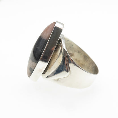 Jay King Desert Rose Sterling Silver Vintage Real Pink Black Jasper Ring Size 10