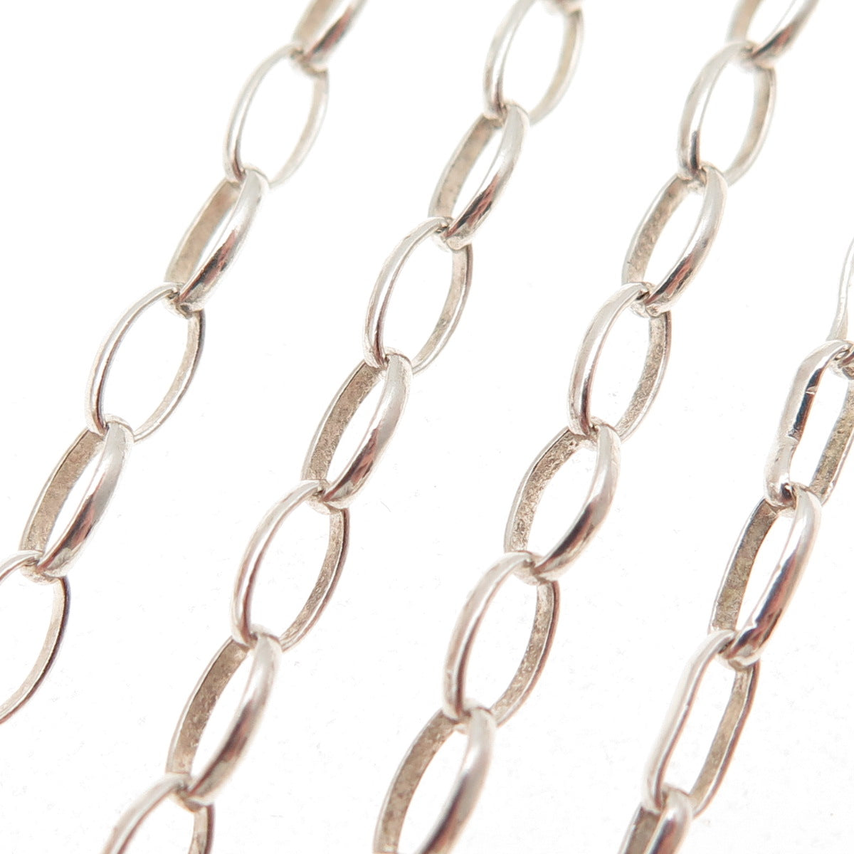925 Sterling Silver Vintage Italy Oval Chain Necklace 24"