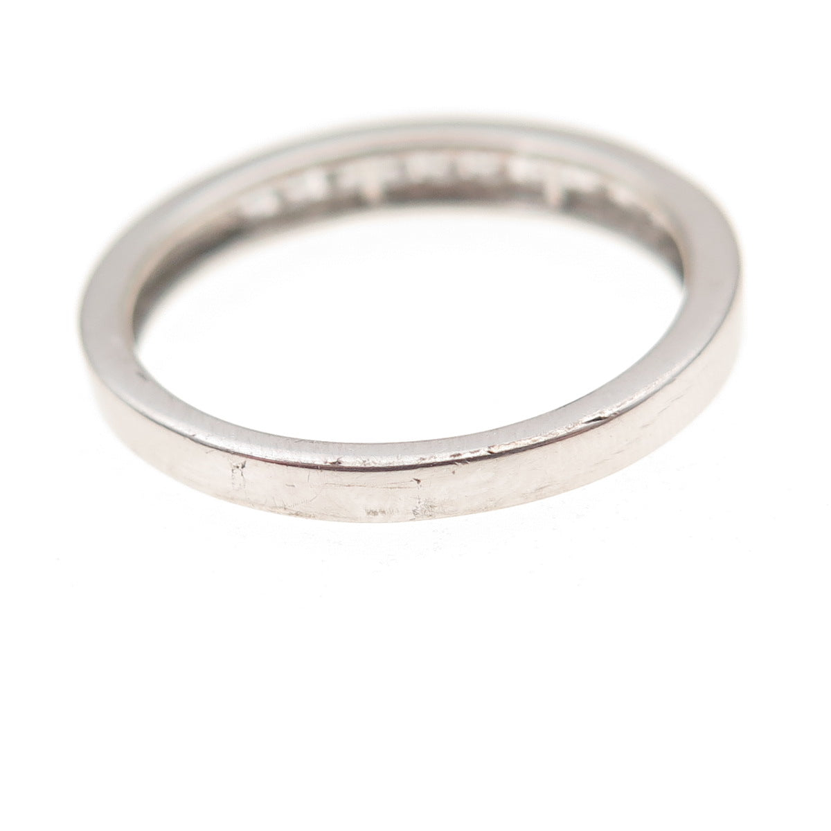925 Sterling Silver Round-Cut C Z Half Eternity Band Ring Size 7.25