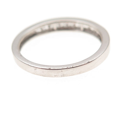 925 Sterling Silver Round-Cut C Z Half Eternity Band Ring Size 7.25