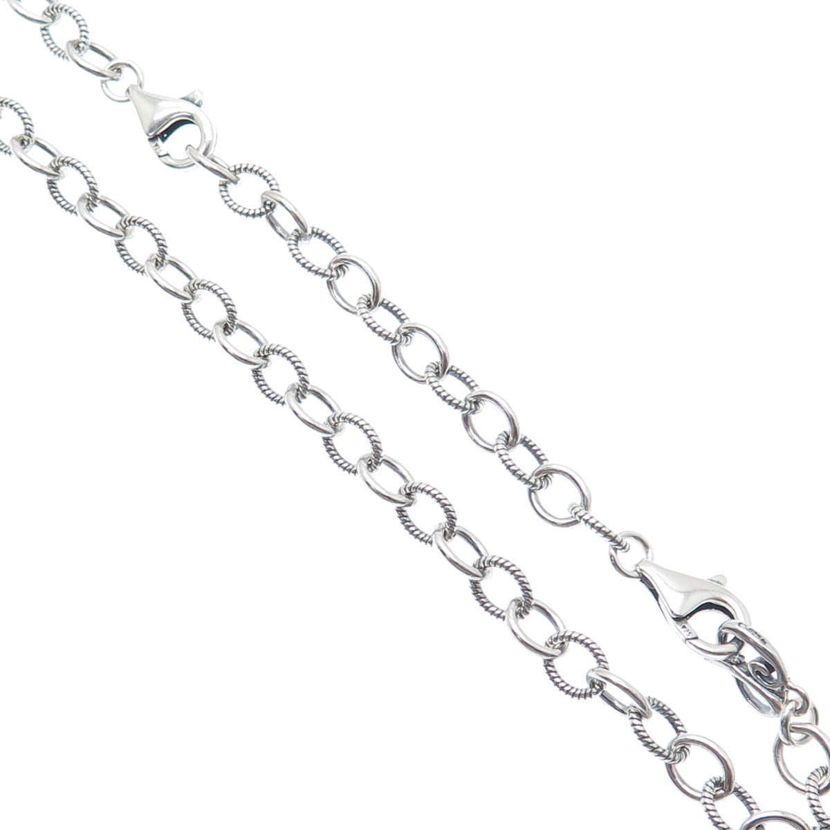 CAROLYN POLLACK 925 Sterling Silver Vintage Twisted Cable Chain Necklace 18-20"