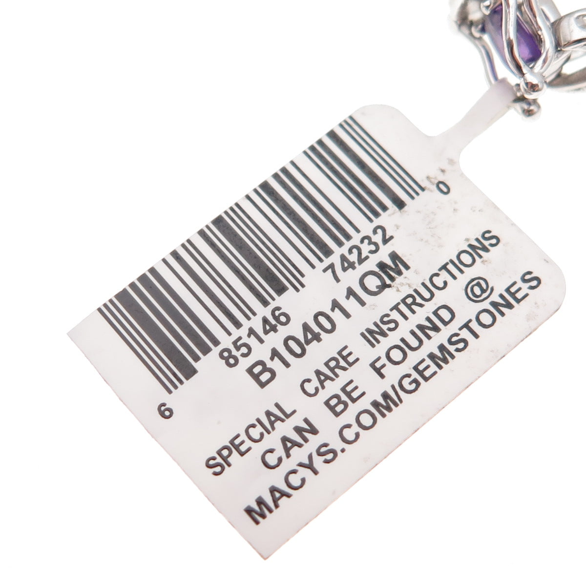 925 Sterling Silver Real Diamond & Amethyst Infinity Link Bracelet 7.25"