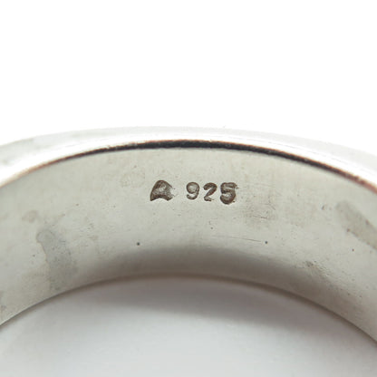 925 Sterling Silver Vintage Modernist Band Ring Size 10