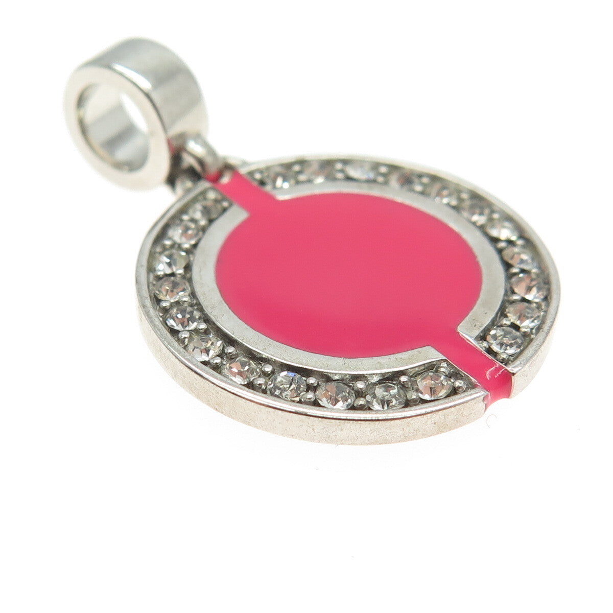 KIROCO JEWELRY 925 Sterling Silver Enamel & Rhinestone K-pay NFC Pendant