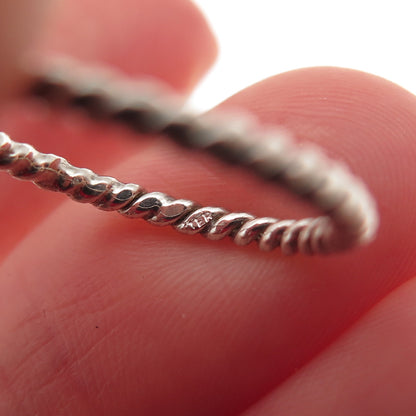 925 Sterling Silver Vintage Twisted Stackable Band Ring Size 5.75