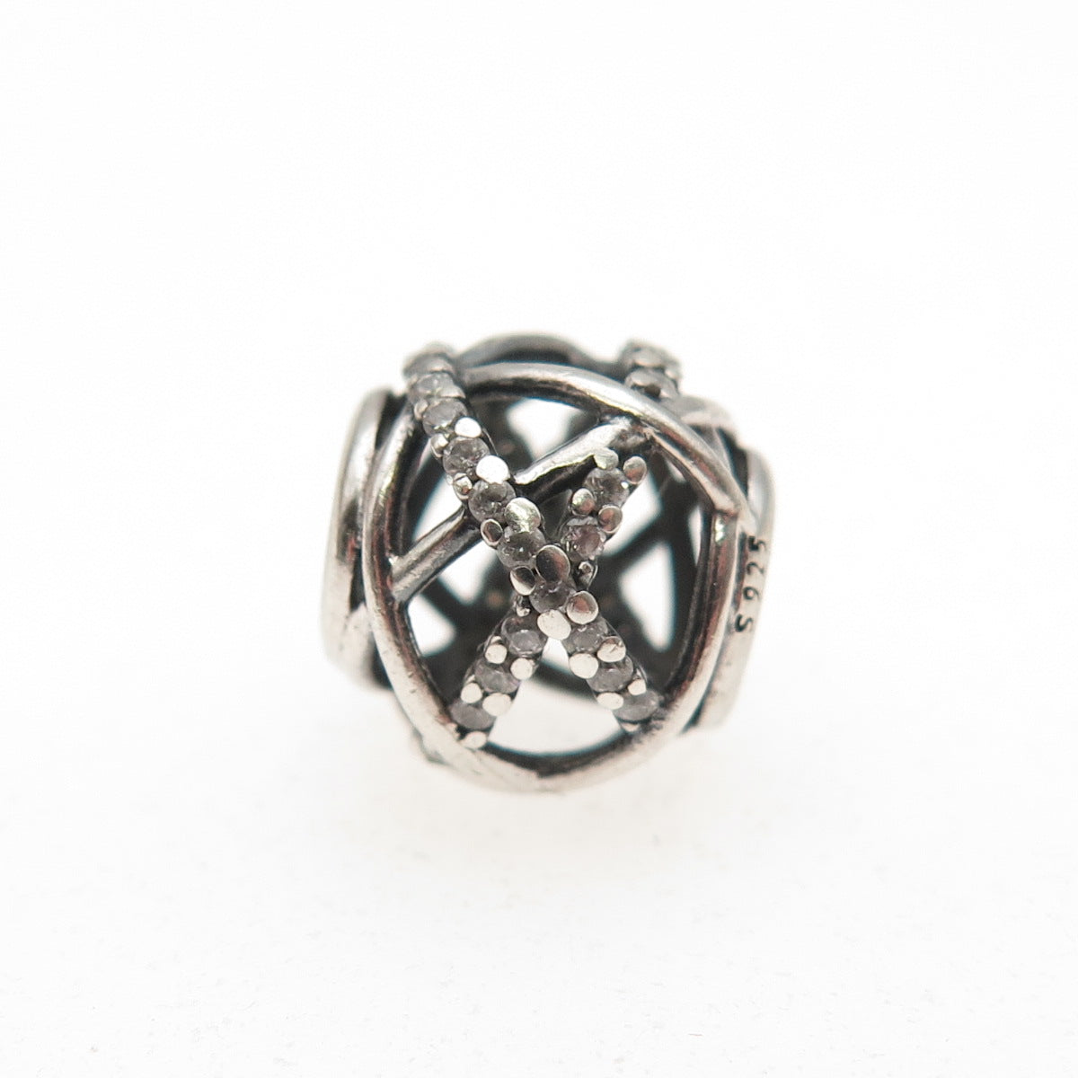 PANDORA 925 Sterling Silver C Z Sparkling Galaxy Slide Bead Charm